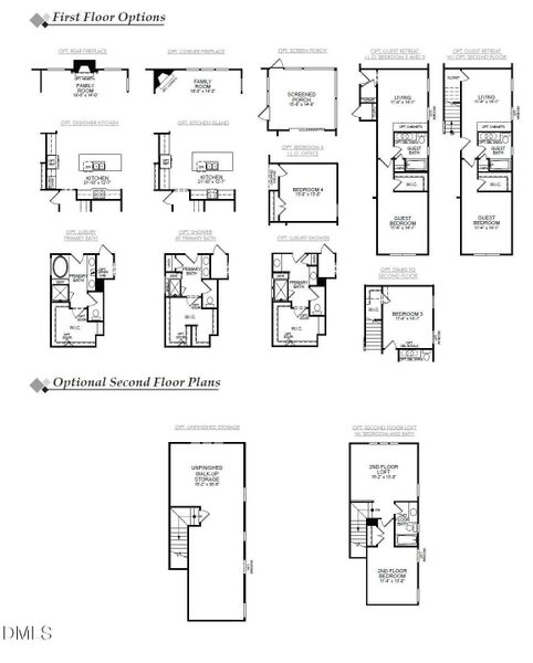 2nd Floor Plan Options Edgefield