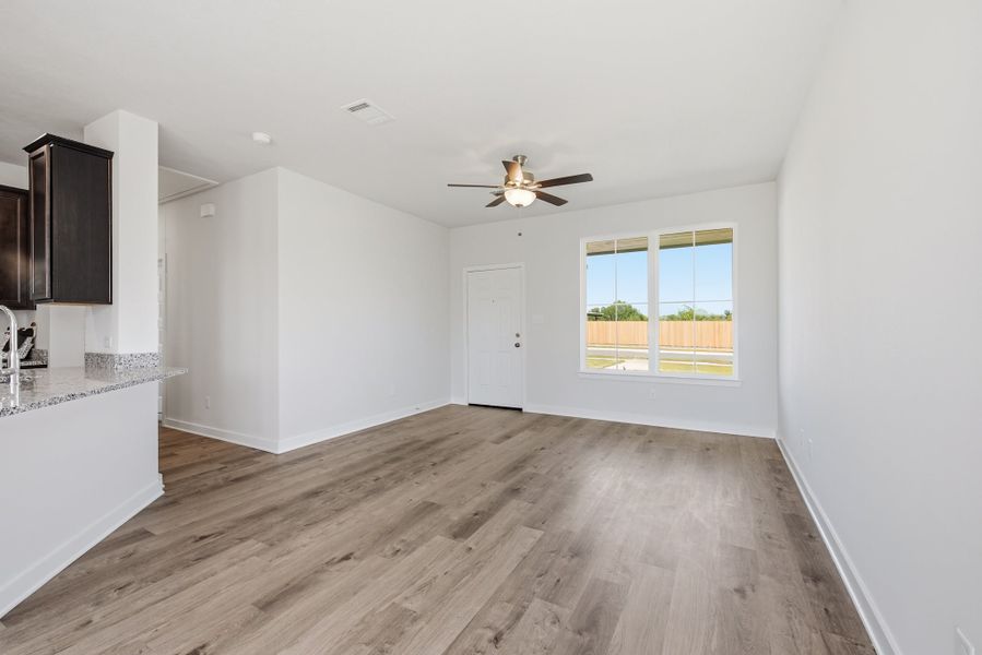 Spacious, unfurnished interior of a new home in The Cottages at Pagosa Springs, Bryan (Image 6). Spacious, unfurnished interior of a new home in The Cottages at Pagosa Springs, Bryan (Image 6).