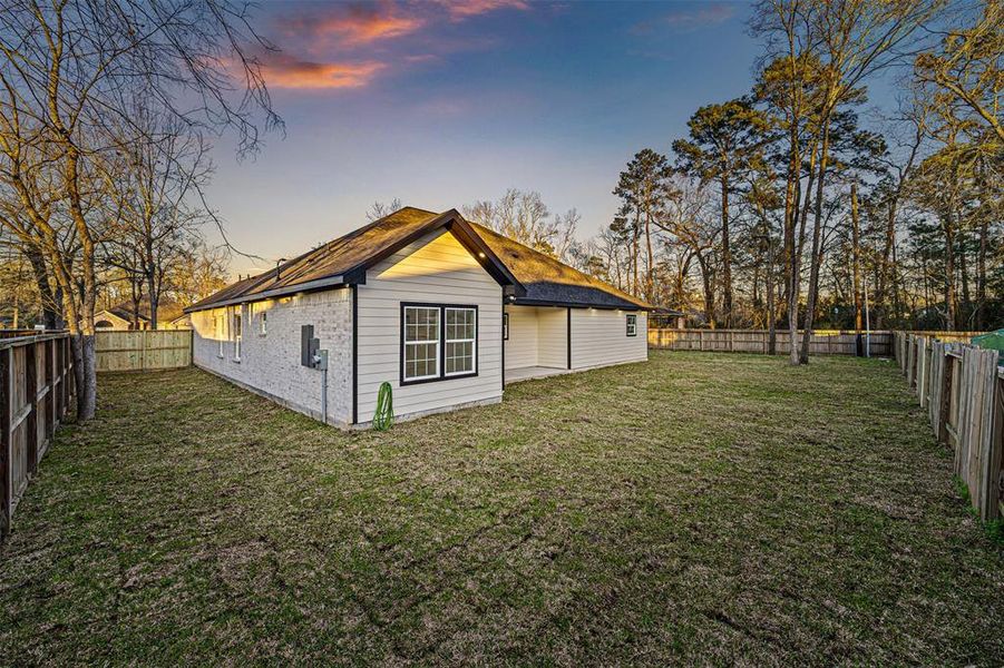 Corner view of backyard