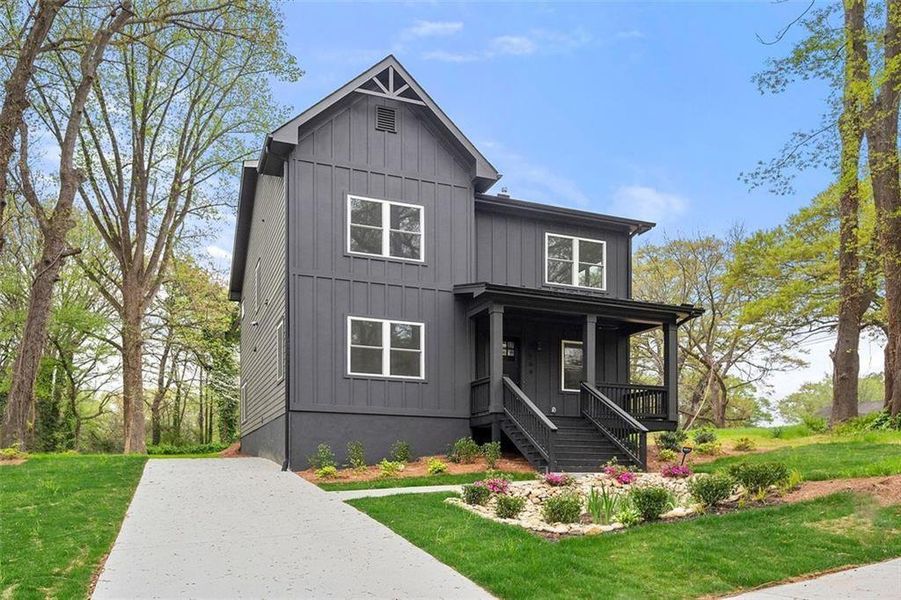 Front exterior of a new home in , Atlanta, GA, highlighting curb appeal (Image 2). Front exterior of a new home in , Atlanta, GA, highlighting curb appeal (Image 2).