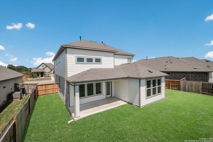 Front exterior of a new home in Foxbrook, Cibolo, TX, highlighting curb appeal (Image 23).
