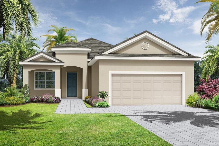 Representative exterior photo of a completed home built from the Harbour by Medallion Home in The Willows, Parrish, FL (Image 7). Representative exterior photo of a completed home built from the Harbour by Medallion Home in The Willows, Parrish, FL (Image 7).