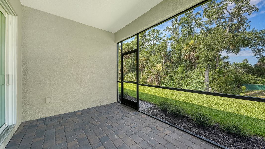 Exterior details and patio area of a home in Wildleaf Real Estate and Homes for Sale in Parrish, FL - Neal Communities, Parrish (Image 22).