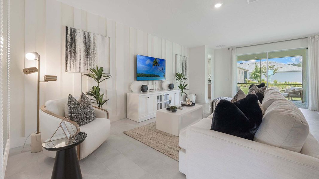 Representative furnished interior of a home built from the DELRAY by D.R. Horton in Lakes of Mount Dora, Mount Dora (Image 5).