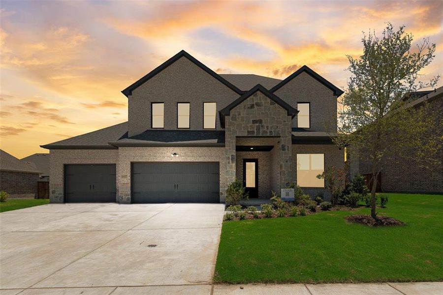 Front exterior of a new home in , Van Alstyne, TX, highlighting curb appeal (Image 2).