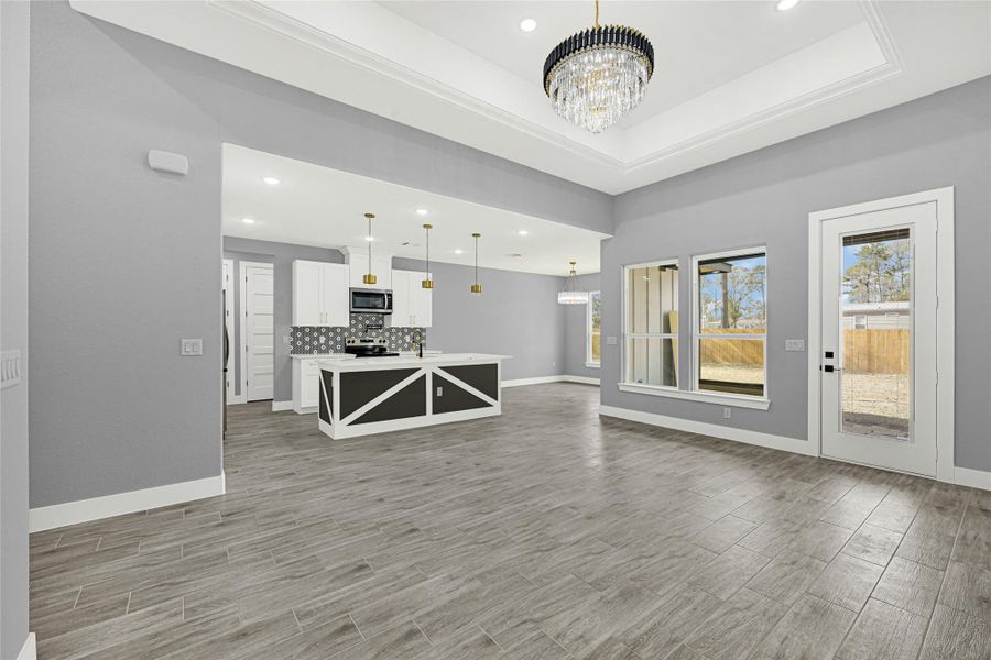 Family room looking towards kitchen Family room looking towards kitchen