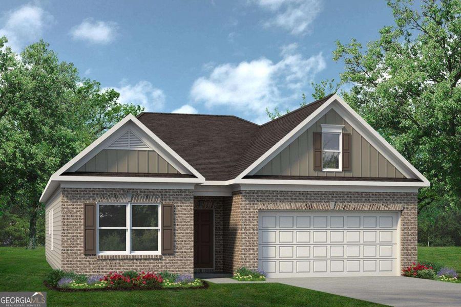 Front exterior of a new home in Cobblestone Crossing, Warner Robins, GA, highlighting curb appeal (Image 1). Front exterior of a new home in Cobblestone Crossing, Warner Robins, GA, highlighting curb appeal (Image 1).