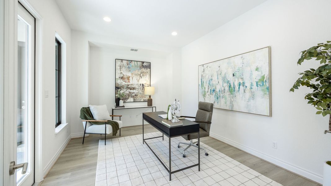 Furnished interior view inside a new home in Santa Rita Ranch 90', Liberty Hill (Image 6).