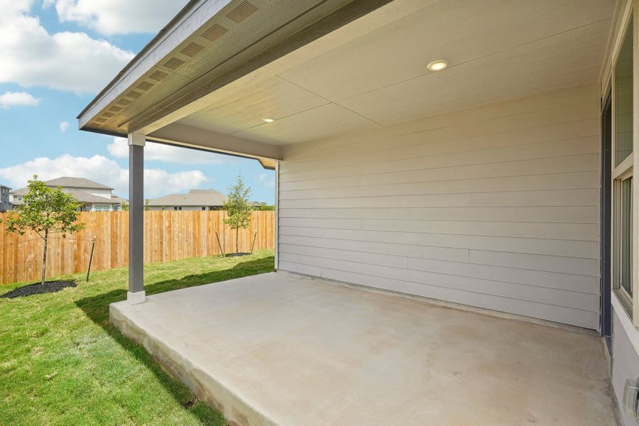 The back exterior of the Allen floorplan at a Meritage Homes community.