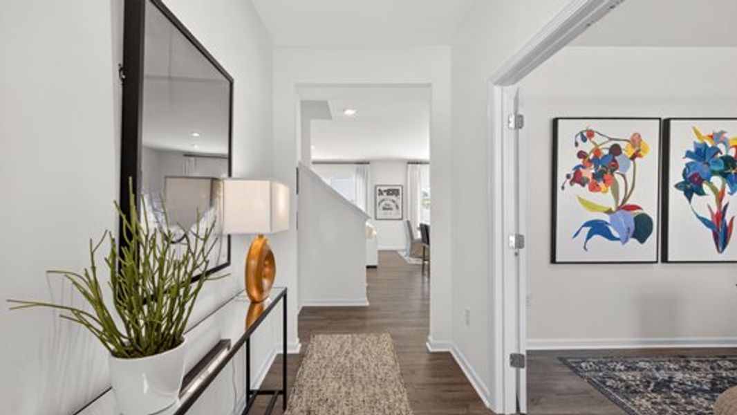 Furnished interior view inside a new home in The Grove at Matthews Landing, Fuquay Varina (Image 5).