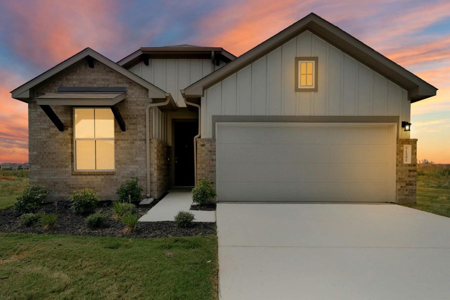 Front exterior of a new home in Willowbrook, New Braunfels, TX, highlighting curb appeal (Image 18). Front exterior of a new home in Willowbrook, New Braunfels, TX, highlighting curb appeal (Image 18).
