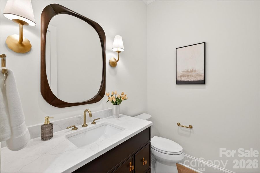 Powder Room on Main Level.