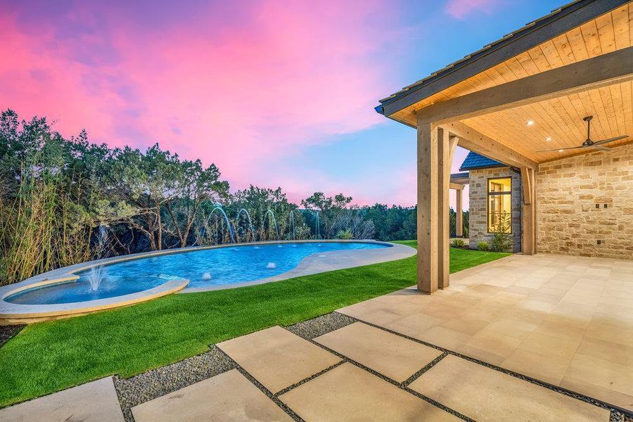 Front exterior of a new home in Amarra - Barton Creek, Austin, TX, highlighting curb appeal (Image 24).