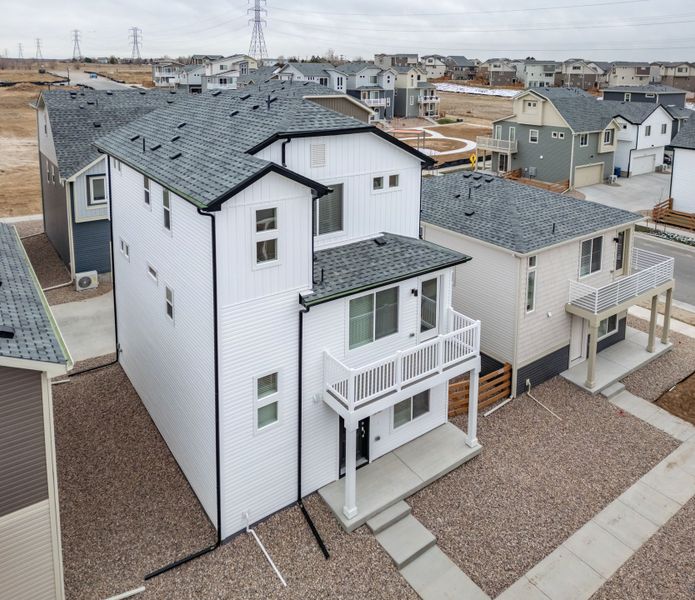 Exterior details and patio area of a home in Reunion, Commerce City (Image 2). Exterior details and patio area of a home in Reunion, Commerce City (Image 2).