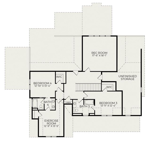 2D floor plan layout of this home in Corbett Landing, Pittsboro, NC (Image 3).