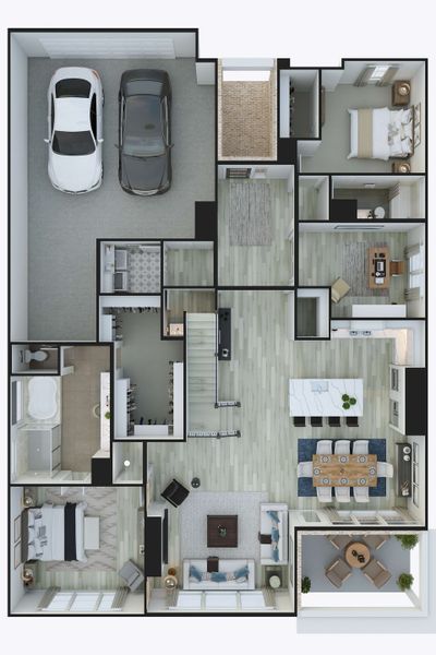 2D floor plan layout for the Barnhart by Tri Pointe Homes in Woodson’s Reserve, Spring, TX (Image 5).