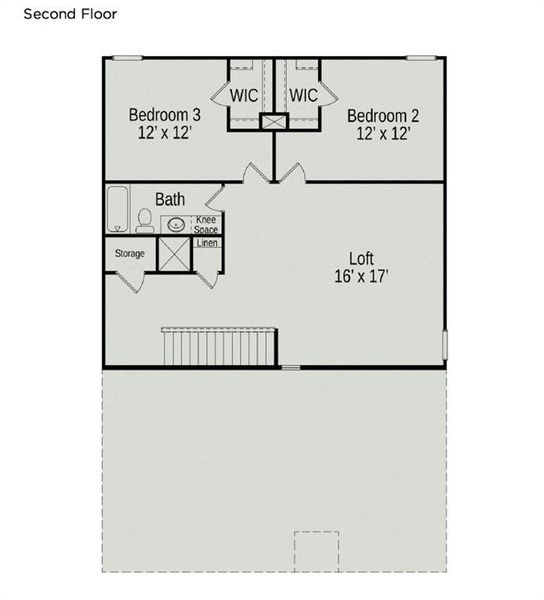 2D floor plan layout of this home in Laurel Ridge, Rock Spring, GA (Image 4).