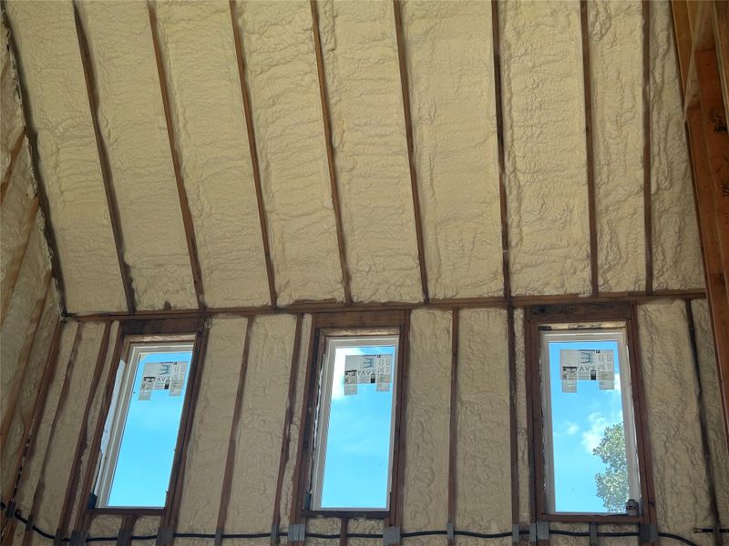 Spray Foam Insulation throughout the home.