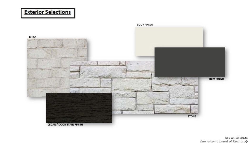 Sample of building materials used in homes in Homestead 65', Schertz (Image 32).