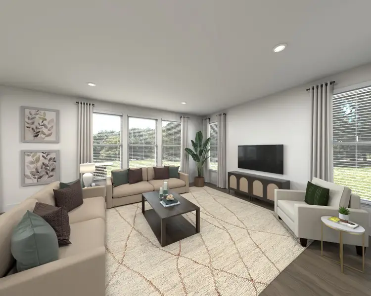 Spend family movie nights in the spacious great room. Spend family movie nights in the spacious great room.