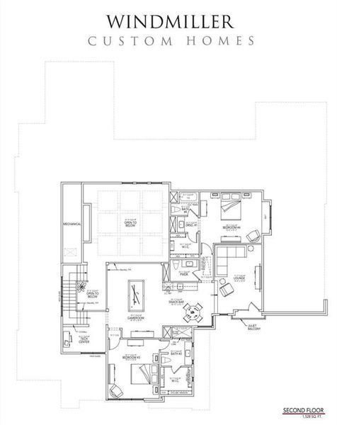 2D floor plan layout of this home in The Highlands, Northlake, TX (Image 6).