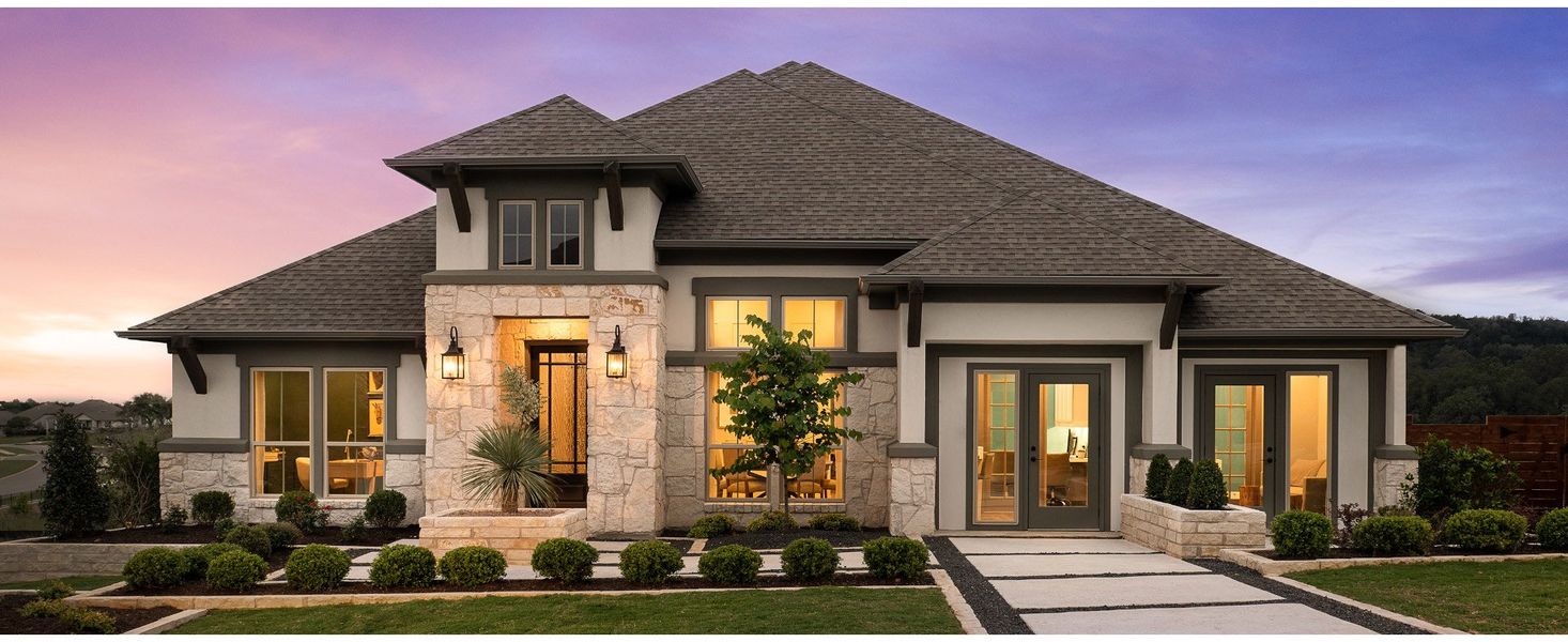 Representative exterior photo of a completed home built from the Avalon III by Ashton Woods in The Trails at Carmel 60s, Pflugerville, TX (Image 21). Representative exterior photo of a completed home built from the Avalon III by Ashton Woods in The Trails at Carmel 60s, Pflugerville, TX (Image 21).