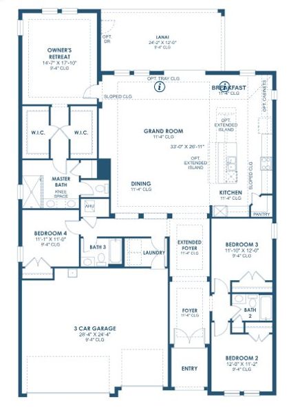 2D floor plan layout for the Bayshore I by Homes by WestBay in Pasadena Ridge, Pasadena Hills, FL (Image 3).
