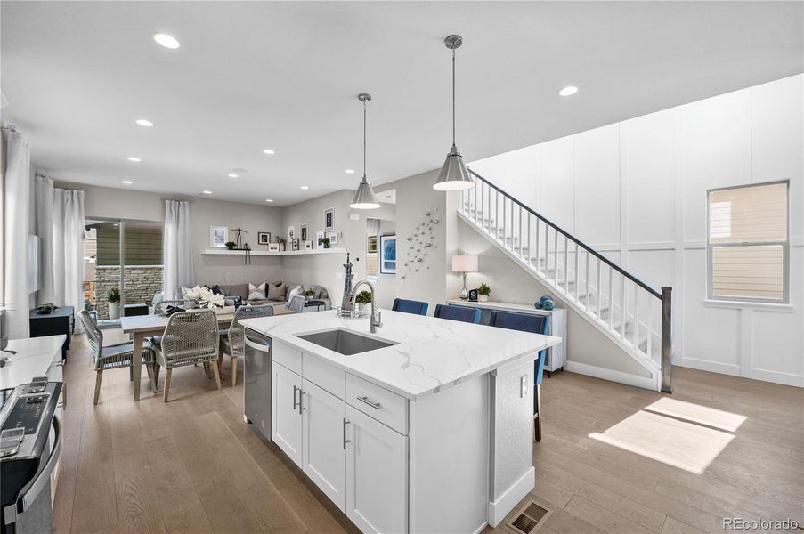 Furnished interior view inside a new home in Painted Prairie, Aurora (Image 15). Furnished interior view inside a new home in Painted Prairie, Aurora (Image 15).