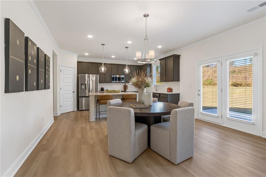 Furnished interior view inside a new home in Clark Farms, Flowery Branch (Image 9). Furnished interior view inside a new home in Clark Farms, Flowery Branch (Image 9).