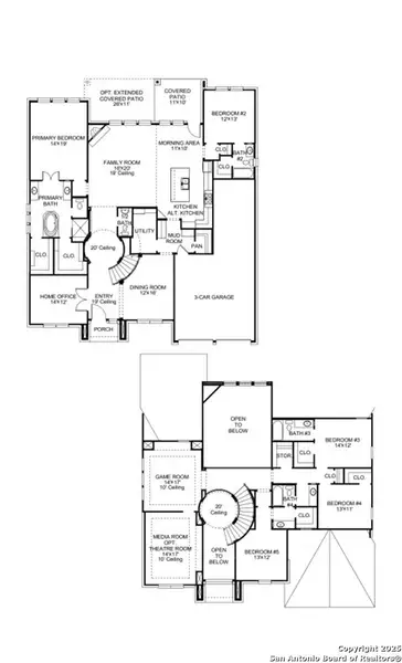 2D floor plan layout of this home in The Dominion 70', San Antonio, TX (Image 2).