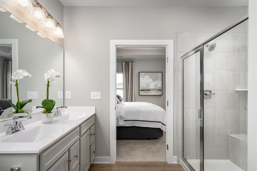 Representative furnished interior of a home built from the Bramante 2-Story by Ryan Homes in Lakes at Riverbend Single Family Homes, Navassa (Image 17).