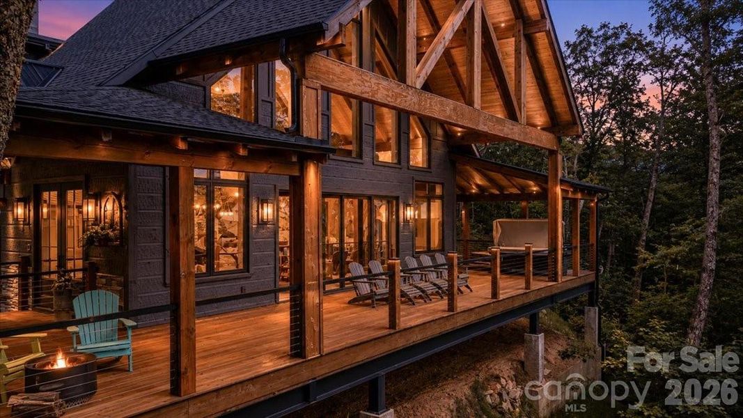 Twilight view of front of house