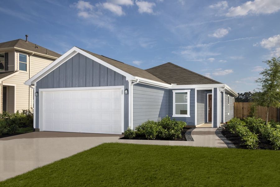 Representative exterior photo of a completed home built from the 1360 Modeled by KB Home in Sagecrest Trails, Conroe, TX (Image 11).