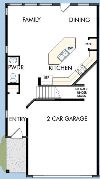 2D floor plan layout for the The Greenbelt by David Weekley Homes in Crosscreek Walk – Overlook, Charleston, SC (Image 3).