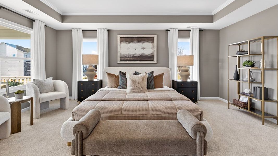Representative furnished interior of a home built from the Calhoun by D.R. Horton in Madden West, Fuquay Varina (Image 14).