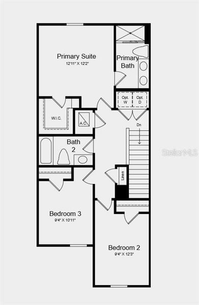 2D floor plan layout of this home in Waterstone, Groveland, FL (Image 4).