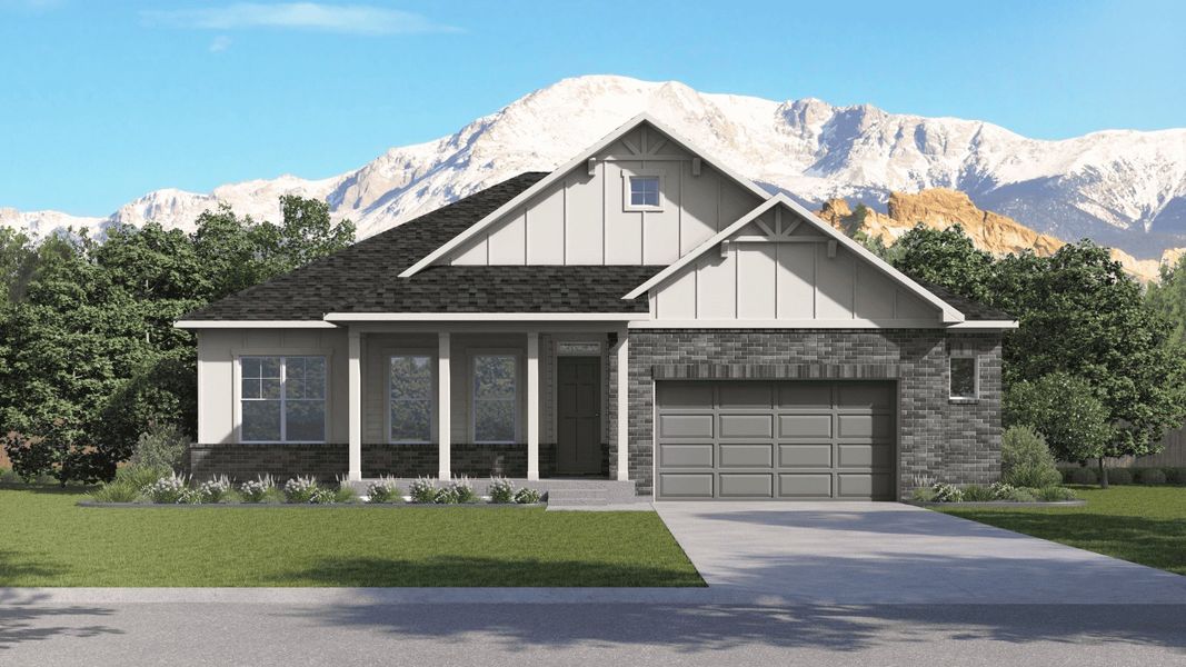 Representative exterior photo of a completed home built from the Haswell by D.R. Horton in Vantage, Berthoud, CO (Image 16).