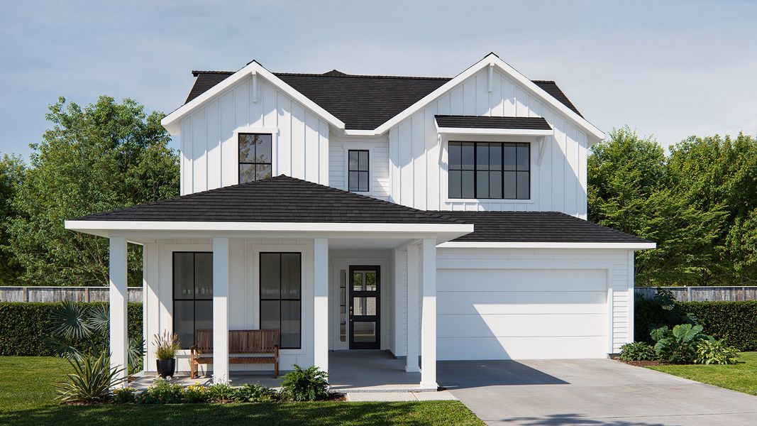Representative exterior photo of a completed home built from the 2713MC by MasterCraft Builder Group in Madeira, St. Augustine, FL (Image 6).
