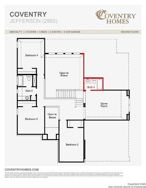 2D floor plan layout of this home in Megan's Landing 50', Castroville, TX (Image 3).