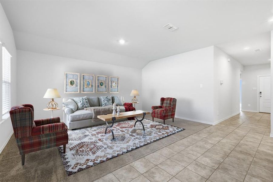 Living area virtually staged with furniture Living area virtually staged with furniture