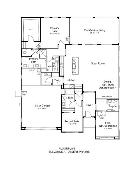 2D floor plan layout of this home in Meridian, Queen Creek, AZ (Image 3).