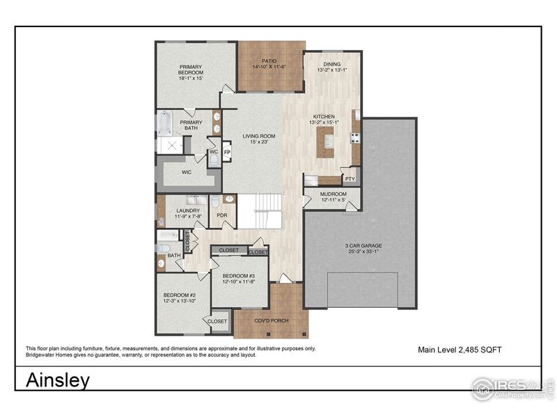2D floor plan layout of this home in Prairie Song, Windsor, CO (Image 2). 2D floor plan layout of this home in Prairie Song, Windsor, CO (Image 2).