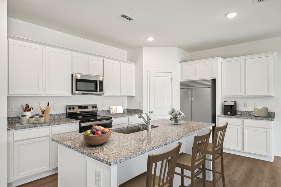 Representative furnished interior of a home built from the Meadow by Ashton Woods in Middleton Farms, Middlesex (Image 3).