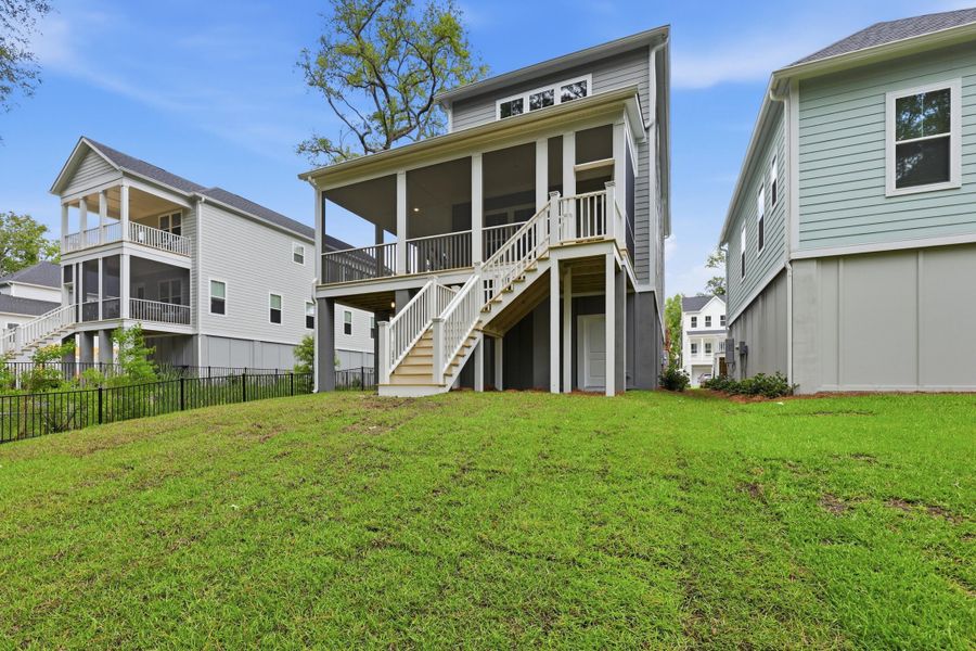 Exterior details and patio area of a home in Indigo Grove Single Family Homes, Johns Island (Image 24).