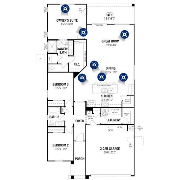 2D floor plan layout for the Brandy by Mattamy Homes in Soleo, San Tan Valley, AZ (Image 3). 2D floor plan layout for the Brandy by Mattamy Homes in Soleo, San Tan Valley, AZ (Image 3).