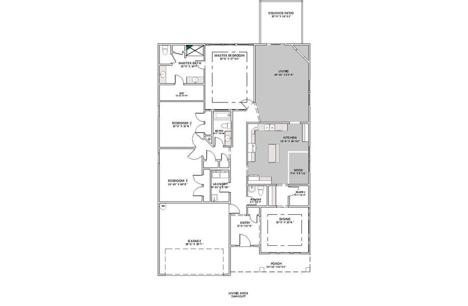 2D floor plan layout for the Addington by Enchanted Homes in Davis Heights, Inman, SC (Image 5).