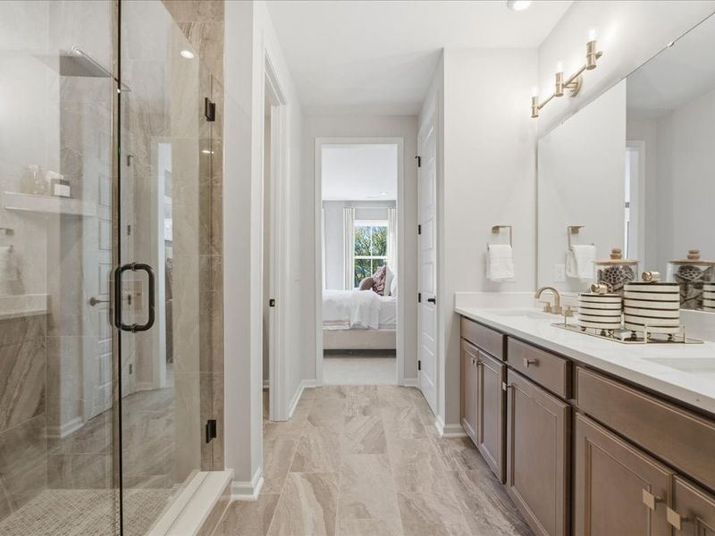 Representative furnished interior of a home built from the Bellamy by Tri Pointe Homes in Bellflower, Charlotte (Image 29).