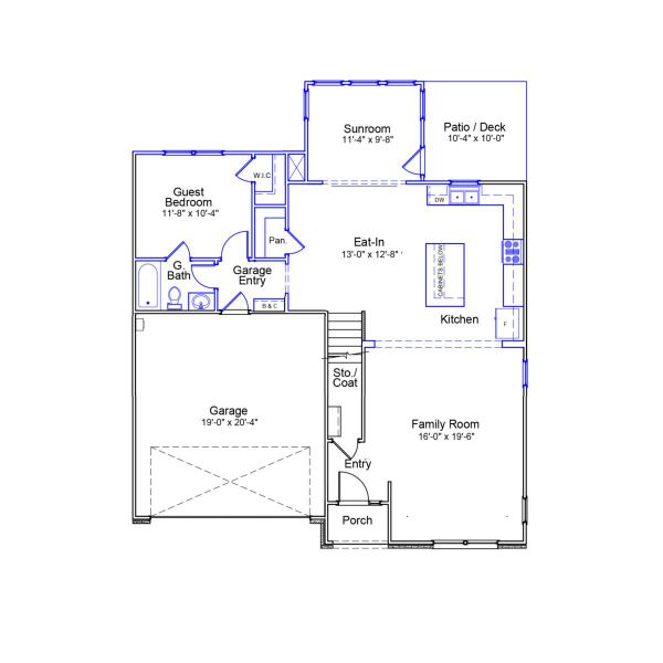 2D floor plan layout of this home in Hendrix Farms, Lexington, SC (Image 4).