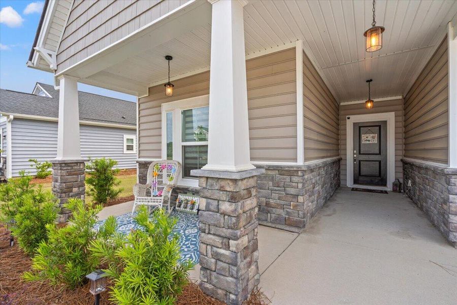 Exterior details and patio area of a home in Horizons at Summers Corner | 55+, Summerville (Image 3).