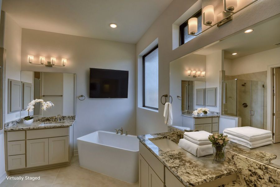Furnished interior view inside a new home in El Sonido at Campanas, San Antonio (Image 10).